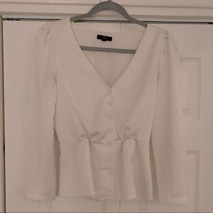 J Crew Long-Sleeved Peplum Blouse